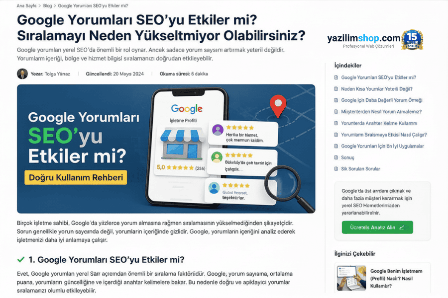 Google Yorumlari SEOyu Nasil Etkiler Siralama Neden Yukselmez
